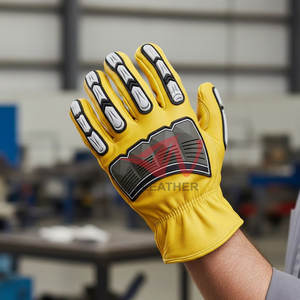 Guantes de Impacto de Cuero y TPR para Uso Profesional con Diseño Duradero y Protección Completa para Hombres - Product Image 3