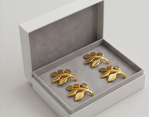 Anillos de Servilleta Metálicos con Forma de Hoja de Oro, Diseño de Rama Hecho a Mano, Porta Servilletas, Accesorios para Mesa de Boda - Product Image 6