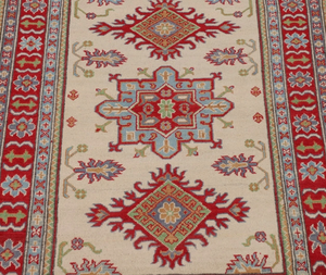 Kazak style Hand Knotted Persian blue White Multicolor <b>Wool</b> Eco-Friendly Anti-Slip Area Rug Pattern Medium Pile for Living Room - Product Image 4