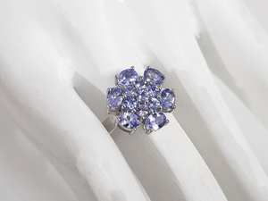 Handmade Tanzanite Flower <b>Ring</b> 925 Sterling <b>Silver</b> Natural Gemstone Jewelry Elegant Gift For Women Unique Design - Product Image 6