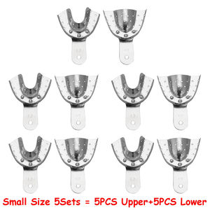 Bandejas Dentales de Acero Inoxidable Autoclavables de Alta Calidad, Juego de 6 Piezas para Prótesis Dentales, Bandeja de Impresión Dental Sin Perforaciones - Product Image 4