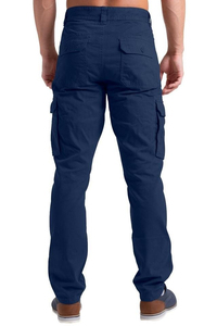 Pantalon cargo classique en coton pour homme, poches latérales à rabat, anti-plis, respirant, séchage rapide, coupe confortable à la taille, tissu durable - Product Image 5