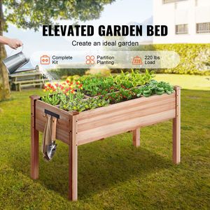 Kit Fioriera Rialzata in Legno 3.9 x 1.9 x 2.5 piedi con Gambe per Giardino Esterno, Ideale per Coltivare Fiori/Ortaggi all'Aperto - Product Image 2