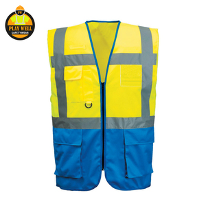Construction Vest High Visibility Clothing Polyester Mesh Vest Hi Vis Work Security Reflective Safety Vest - Product Image 2