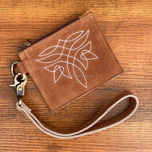 Monedero de cuero de gamuza auténtica, monedero Stich para botas, pequeño, recién llegado, gran oferta de moda, monedero Unisex - Product Image 3
