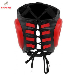 Protège-tête de boxe en cuir cousu de haute qualité et durable avec des caractéristiques de sécurité pour l'entraînement et la pratique intenses - Product Image 3