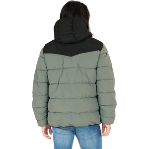 Windproof Stand Collar Men's Puffer Jacket - Lightweight Water-Resistant Woven Solid Zipper Closure <b>Coat</b> for Winter - Product Image 4