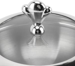 Plat à chafing de luxe argenté avec couvercle en verre, chauffe-plat rond en acier inoxydable pour buffet d'hôtel et traiteur de banquets de mariage - Product Image 6