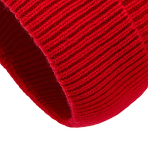 Bonnet en tricot rouge premium avec logo personnalisé, chaud, doux, extensible, à revers, unisexe, décontracté, pour l'extérieur - Product Image 5