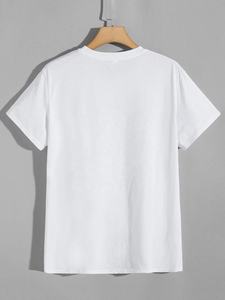 เสื้อยืดแขนสั้นลำลองสำหรับผู้หญิง ผ้าโพลีเอสเตอร์/คอตตอน ทนทาน พิมพ์ลายได้ตามต้องการ เหมาะสำหรับฤดูร้อน - Product Image 3