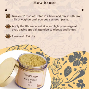 Polvo Ubtan Certificado de Marca Privada para Limpieza Profunda, Cuidado del Bebé, Venta al por Mayor, Logotipo Personalizable, Sin Químicos, Uso Diario para Recién Nacidos - Product Image 2