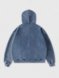 Sudadera con capucha para hombre estilo Grunge Punk, de primavera, oversize, forrada, con bolsillos, casual, con lavado ácido y efecto desgastado, con cremallera, 100% - Product Image 2