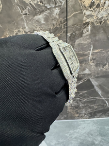 นาฬิกา Roman Dial ประดับเพชรโมอิสซาไนต์เต็มหน้าปัด เครื่องญี่ปุ่น VVS D โมอิสซาไนต์ นาฬิกาฮิปฮอป ราคาประหยัด ของขวัญสำหรับคุณพ่อ - Product Image 4