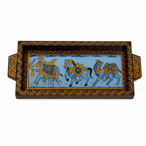 Handcrafted Wooden Printed Serving Tray | Traditional Indian Decorative <b>Table</b> Tray - Product Image 3