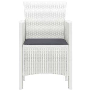 Ensemble de 4 chaises de jardin en polypropylène blanc, 20,87 x 19,29 x 33,46 pouces, meubles d'extérieur élégants - Product Image 6