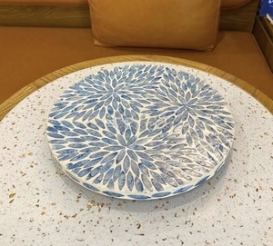 Plateau tournant à double niveau pour épices ILAHI, style vintage, finition peinture cuite aux couleurs sublimes - Product Image 1