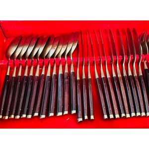 Juego de Cubiertos Metálicos Vintage, Resistentes, de Acero Inoxidable, Forjados a Mano, Reutilizables, Cuchillo, Tenedor y Cuchara, para Bodas, Precio Bajo, India - Product Image 4