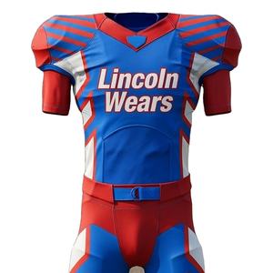 ชุดยูนิฟอร์มอเมริกันฟุตบอลแบบสั่งทำ แขนสั้น น้ำหนักเบา ระบายอากาศได้ดี ไซส์ใหญ่ คุณภาพสูง สีพื้น 100% พิมพ์ลายด้านหน้า - Product Image 1