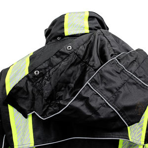 High Visibility Breathable Polyester Padded Work Safety <b>Jacket</b> with Storm Flap Reflective Design for <b>Workers</b> - Product Image 3