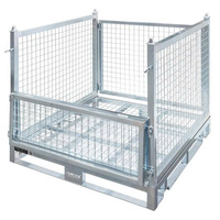 Jaula de Almacenamiento de Malla de Aluminio Vercox, Apilable, con Puertas con Pestillos, Galvanizada en Caliente, Ensamblada