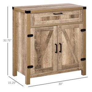 Mueble de Cocina Ecológico de Roble y Madera, Aparador/Mueble de Almacenamiento para Comedor y Sala de Estar con Detalles de Aluminio - Product Image 6