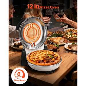 Four à pizza électrique 1200W, pierre en cordiérite de 12 pouces, contrôle précis de la température à 5 modes, chauffe jusqu'à 788 F, four à pizza grille-pain - Product Image 2