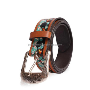 Cinturón de cuero genuino para hombre, Correa tallada a mano con logo Loral, marca famosa de cuero de vaca - Product Image 3