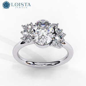 High Quality Solitaire <b>Ring</b> <b>Women</b> Wedding Band Lab Grown Diamond 18K Oval Shape <b>Rings</b> Unisex Engagement Jewelry <b>Set</b> - Product Image 2