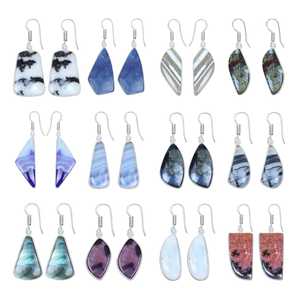 Meilleures ventes : Fabricant en gros de bijoux personnalisés de marque, boucles d'oreilles en cristal plaqué argent pour femmes, assortiment de pierres précieuses de luxe - Product Image 2