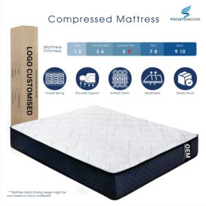 Matelas hybride ferme moyenne à ressorts ensachés, fabriqué en Malaisie, enroulé en boîte, taille personnalisée, logo, pour mobilier de maison, chambre à coucher, hôpital - Product Image 2