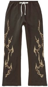 Ensemble de survêtement noir à capuche 2 pièces coupe ample longueur intégrale style streetwear automne imprimé crâne en coton avec pantalon à cordon de serrage 2026 - Product Image 5