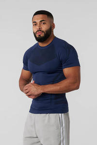 T-shirt de sport compressif pour homme à séchage rapide, manches courtes, coupe ajustée, respirant, pour musculation et entraînement - Product Image 2