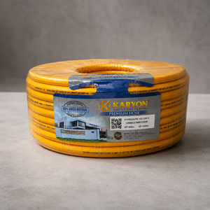 Tuyau d'air industriel renforcé en PVC haute pression, longueur 100 m, diamètre 25 mm, couleur jaune, pour outils pneumatiques - Product Image 1