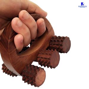 ลูกกลิ้งนวดไม้ KStar WR6 แบบ 6 ล้อ สำหรับนวดกดจุด บรรเทาอาการปวดกล้ามเนื้อลึก และช่วยการไหลเวียนโลหิต - Product Image 1