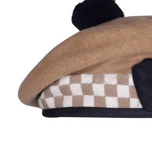 Gorro Balmoral Escocés Blanco con Detalles en Caqui, 100% Lana, Gorro de Lana Escocesa - Product Image 5