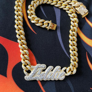 Collier chaîne cubaine en argent 925 avec diamants Moissanite, bijoux de mode Hip Hop Streetwear Club pour hommes - Product Image 4