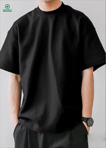 เสื้อยืดคอกลมหนาคุณภาพสูง ผ้าฝ้ายทรงโอเวอร์ไซส์ สีขาวล้วน เสื้อยืดทรงบ็อกซี่ หนักแน่น ผู้ผลิตเสื้อยืดคอเต่าสำหรับผู้ชาย - Product Image 5