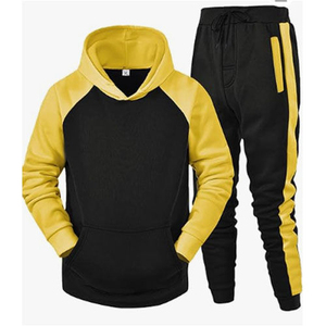Conjunto Deportivo con Capucha para Hombre, Color Negro y Gris, Manga Larga, Estilo Casual para Otoño, Transpirable, de Poliéster y Algodón, Pantalones Jogger con Laterales - Product Image 5
