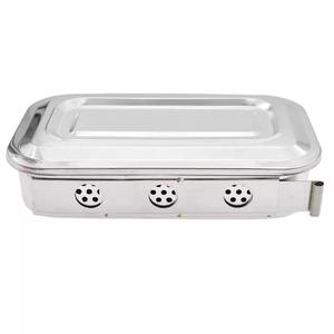 Durable Stainless Steel Instrument Storage Hole <b>Box</b> with Lid Holloware Instrument - Product Image 2