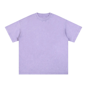 เสื้อยืดบาติกสีม่วงสำหรับผู้ชาย ผ้าหนา 250gsm รับสกรีนโลโก้ เสื้อยืดคอตตอน 100% ขายส่ง - Product Image 1