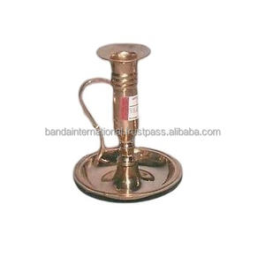 Support de bougie conique décoratif de Table en laiton avec de l'or fini pour la décoration intérieure pour le support de bougie de décor de bureau - Product Image 1