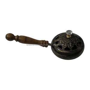Luxury Iron <b>Incense</b> Burner Antique Style Wooden Handle <b>Incense</b> <b>Holder</b> for Aromatherapy Meditation and Prayer - Product Image 6