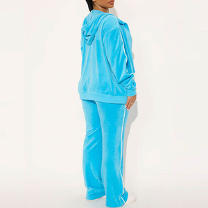 Womens Sweatsuit Set Velour Tracksuit Loungewear 2 Piece Hoodie Sweatshirt Sport <b>Pants</b> Athletic Outfits - Product Image 4
