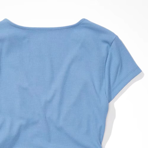 Camisetas de Verano al por Mayor para Mujer, Cuello en V, 100% Poliéster/Algodón, Impresión de Logotipo Personalizado - Product Image 2