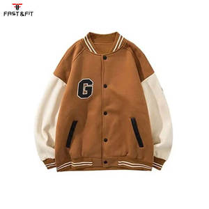 Veste bomber universitaire unisexe en toile avec broderie chenille de haute qualité, manches personnalisées, coupe-vent - Product Image 2