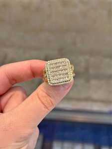 Moissanite Champion <b>Ring</b> <b>Iced</b> Hip Hop Engagement and Wedding <b>Ring</b> 925 Sterling Silver Rhodium Plated Custom Made Gift - Product Image 2