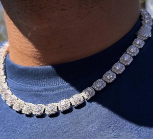 Wholesale Trendy Hip Hop <b>Chain</b> 925 Sterling <b>Silver</b> Moissanite <b>Cuban</b> <b>Chain</b> VVS Diamond Moissanite Necklace Jewelry - Product Image 4