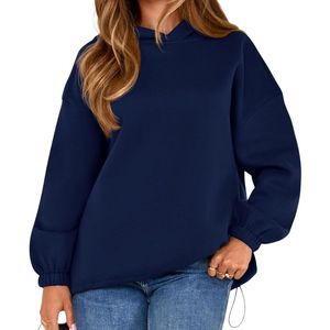Sweat à capuche pour femme à épaules tombantes, personnalisé, style streetwear décontracté, coupe ample, vêtement de mode quotidien - Product Image 3