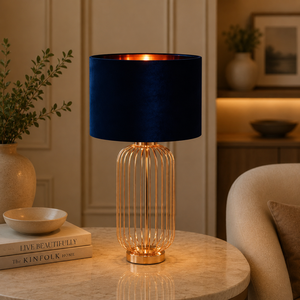 Lámpara de Mesa Metálica Zen Path con Marco Geométrico de Hierro y Pantalla con Efecto Mármol, Iluminación Ambiental Cálida para una Decoración Elegante del Hogar - Product Image 2