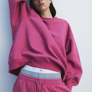 Sweat-shirt oversize pour femme, sans poches, en coton durable, pour la gym, le sport et le streetwear, vente chaude - Product Image 2